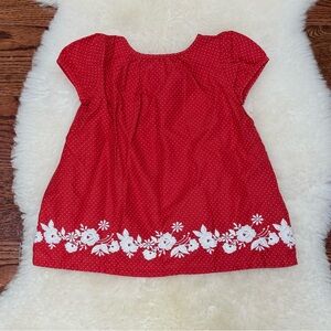 Gap red dot embroidered baby dress. 6-12 months. NWT.